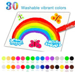 Tempera Paint Sticks Set - 30 Vibrant Colors, Quick Drying, Washable Crayons for Kids and Students