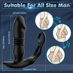 Thrusting Anal Vibrator Prostate Massager - Dual Cock Ring Anal Toy Butt Plug With 3 Thrust & 12 Vibration Modes, Remote Control Anal Male Adult Sex Toys P Sport Massager For Men Couples Waterproof