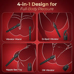 Vibrator Wand Kits, Sex Toys for Women, 3 Silicone Attachments