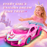 Unicorn Rc Car For Girls, Rainbow Glow & Drift Wing Remote Control Car,2.4Ghz Rc Cars 1:18 Scale,Kids Toys Age 3 4 5 6 7 8 9 10 11 12,Girls Birthday Gifts,Christmas Basket Stuffers For Kids Age 3-12