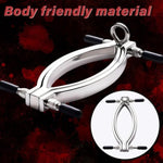 Labia Spreader Clit Clamp Pussy Spreader Adjustable Pussy Clamp With Leash Bdsm Toys Clitoris Teasing Clip Bondage Accessories Gear Sex Bondage Restraints Fetish Sm Sex Toys For Women Couples Female