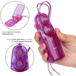 Dual Bunny Teaser - Double Bullet Vibrator With Rabbit Tickler - Sex Toys For Couples - Adult Vibe Eggs Massagers - Purple