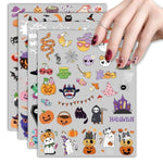 165 Pcs Halloween Nail Art Stickers with Pumpkin, Candy & Ghost Designs