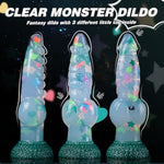 Knot Dildo Clear Fantasy Monster Dildo, 10 Inch Huge Dog Dildos Big Thick Horse Dragon Dildos With Strong Suction Cup, Realistic Soft Anal Toys For Men Gay, Adult Sex Toys For Women Men Couples