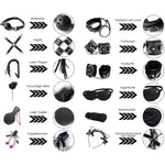 Bdsm Kit Sex Bondage Restraints, 12Pcs Bdsm Toys For Couple, Adjustable Handcuffs Collar Ankle Cuff Blindfold Feather Tickler Rope Whip Nipple Clamps Ball Gag Adult Games Sex Toys For Adult Couples