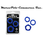 Marcopolo Power Beaded Cock Rings In 3 Sizes - Smooth Stretchy - Great Fit - Enhanced Stamina - Male Enhancement Sex Toy For Men & Couples - 100% Phthalate Free - Blue