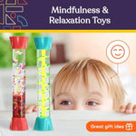 Liquid Motion Bubbler Toy Cool Tubes 5-Pack Colorful Hourglass Timer With Droplet Movement, Bedroom, Sensory Play For Home Or School (Bubble-Tube-5)
