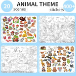 Find The Animal Sticker Book, Sticker Book For Kids, Include 20 Theme, Over 400 Animal Stickers For Kids, Toddler Educational Toys