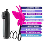 Luxe - Butterfly Teaser - Platinum Silicone Multi Speed Battery Powered Vaginal Stimulator - Ipx7 Submersible Waterproof Bullet - Latex Free - Sex Toy For Women Couples - Fuchsia