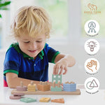 Montessori Toys For 1+ Year Old – Wooden Shape Sorter & Stacking Puzzle – Toddler Learning, Fine Motor Skills & Developmental Toy For Boys & Girls