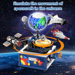 Planet Rotatable Space Sets With Light - Earth & Moon Space Exploration Building Toys With Shuttle Spaceship Science Kits Building Blocks Gifts For Kids Age 8+ Years Old Boys Girls(554 Pcs)