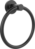 Towel Holder for Bathroom Wall Matte Black Towel Ring 304 Stainless Steel Hand Towel Holder Heavy Duty Towel Hanger for Bath, Kitchen