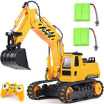 Remote Control Excavator Toy 2 Batteries Rc Excavators Sandbox Digger Hydraulic Construction Toys Vehicles Birthday Gift For Boys Kids 3-14 Years