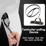 Testicle Crusher CBT Scrotal Bondage Rope Testicle Stretcher Bondage Sexual Stimulation Device Sex Leash for Man, Male Chastity Cage Devices Leather Cock Ring Penis Clamp Scrotal Torture BDSM Toys