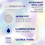 Durex Air Condoms Extra Thin, Transparent Natural Rubber Latex Condoms for Men, Wide Fit, 24 Count