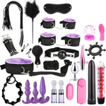 Sex Bondage Bdsm Restraints Set Sex Toys For Women With Adjustable Straps Feather Tickler Panddle Nipple Clamp Anal Plug Handcuffs For Couple Beginner Sm Game Play