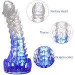 Dragon Dildo,7.8In Clear-Blue Gradient Monster Dildo With Suction Cup For Hand-Free Play,Adult Sex Toys For Women Men And Couples