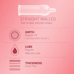 Extra-Thin Wild Strawberry Flavored Lubricated Condoms for Men, 10-Count