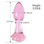 Rose Crystal Glass Butt Plug,Mini Pink Glass Anal Plug, Anal Masturbation Plug For Men Women Gay And Couples