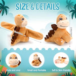 8 Pack Kids Plush Gifts Stuffed Animal Cat Slap Bracelets, Operation Christmas 8 Inch Wrist Cute Snap Bracelet Birthday For Boys Girls Child Bulk Item Pet Adoption Party Favors(Dinosaur)