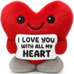 I Love You Anniversary Engagement Wedding Valentines For Men Women Couples Wife Husband Boyfriend Girlfriend Christmas To My Love Decor Red Heart Gifts For Him Her Fluffy Stuffed Animal- 5.7Inch