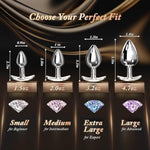 Anal Plug Beginner Set Anal Toys - Beginner 4 Piece Set Sex Toys With Crystal Hook Base Sm Sex Toys For Adult Games Toy Anal Trainer Kit Buttplug For Adult Unisex Women And Men Couple