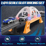 Slot Car Race Track Sets For Boys,Race Car Track With 4 High-Speed Slot Cars,Battery Or Electric Car Track,Dual Racing Game Lap Counter Track Sets,Toys Gifts For Boys Girls Ages 4 5 6 7 8-12