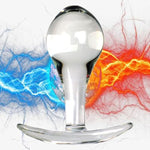 Crystal Glass Anal Plug,Anal Plug For Comfortable Long-Term Wear Glass Butt Plug With Curved Based & Long Stem Tapered Prostate Massager Sex Toy Anal Expander Sex Toys For Men Women(S)