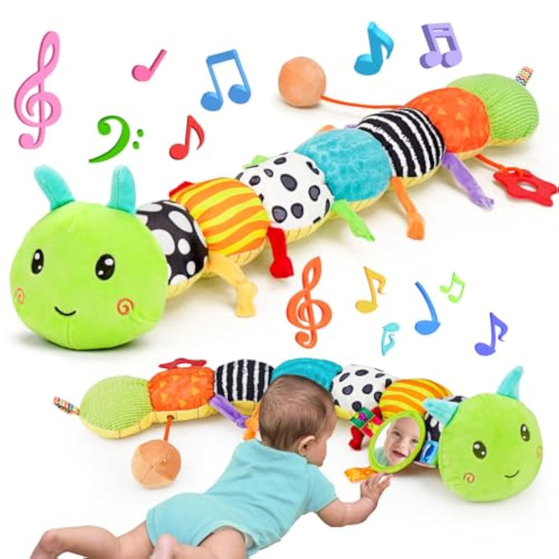 Baby Sensory Toy 0 6 Month Music Animal Stuffed Plush Caterpillar Toy For I