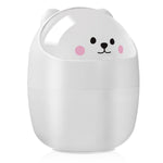 Cartoon Desktop Trash Can With Lid, Mini Desktop Trash Can Countertop Trash Cans