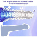 Dragon Dildo,7.8In Clear-Blue Gradient Monster Dildo With Suction Cup For Hand-Free Play,Adult Sex Toys For Women Men And Couples