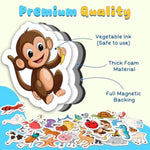 Magnetic Animals,50 Pcs Fridge Magnets For Toddlers,Farm Animals Wild Zoo Sea Ocean Animals Refrigerator Magnets For Kids,Educational Learning Magnetic Toys For Whiteboard Preschool Baby