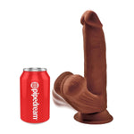 King Cock Plus 8" Triple Density Cock W/Swinging Balls - Brown