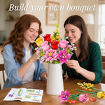 Flowers Bouquet Building Set, Pink Roses Flores Set For Adults, 765 Pcs Botanical Collection Building Block Toy, Home Decor, Gifts For Christmas Valentine'S Day, Artificial Flowers For Women Kids 6+