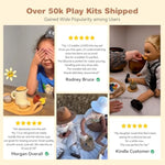 Wooden Tea Party Set For Toddler 3-5,Kids Tea Sets For Little Girls 4-6, 14Pcs Silicone Kitchen Accessories, Pretend Play Montessori Toys With Tray For 3 4 5 6 Year Old Birthday