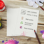 120 Sheets 100% Cotton Watercolor Paper 7 x 10 140lb/300gsm for Artistic Creations