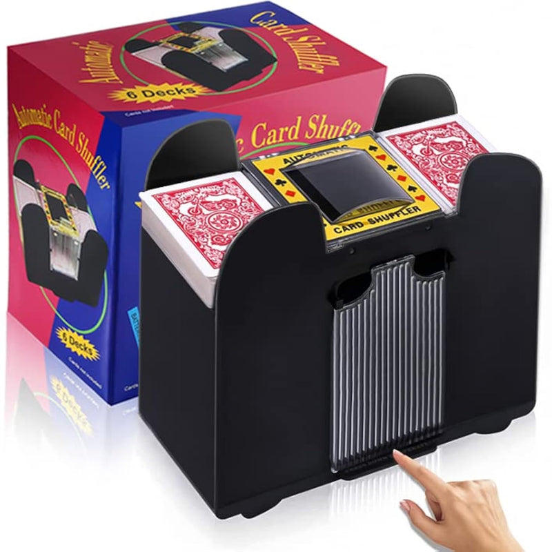Automatic Card Shuffler 1/2/4/6 Decks, Electric Battery Operated Shuffler,