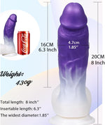 8-Inch Realistic Silicone Dildo - Thick G-Spot & Anal Stimulator