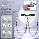 Neck Choker Collar Chain With Nipple Clamps For Pulling Adjustable Breast Clips With Bells Pendant Non Piercing Nipple Clips Stimulator Sex Toys For Women Pleasure