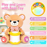 Stuffed Bear Musical Toys For Baby 6-12 Months+, Early Learning Light Up Music Drum, Perfect Christmas Birthday Gifts For Boy & Girl Age 1, 2 Years Old