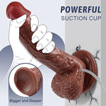 Realistic Squirting Dildo Ejaculating Penis For Beginners With Strong Suction Cup For Hands-Free Play,Soft Dildo With Curved Shaft And Balls For Women G-Spot And Anal Prostate Play 8.07 Inch