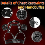 Bdsm Breast Restraint Kit For Couples, Adjustable Chest Binding Bra With Handcuffs & Leg Straps For Dildo Play, Sm Bondage Game For A-D Cup, Dildo Not Included