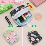 Period Bag Sanitary Napkin Storage Bag for Feminine Pads Panty Liners Tampons and Reusable Pads, Sanitary Pads Pouches First Period Kit for Teen Girls/Women 2 Pack (Pink/Grey Cat)