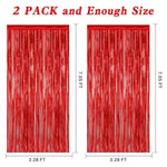2 Pack Red Foil Curtain Backdrop Birthday Party Decorations Kit