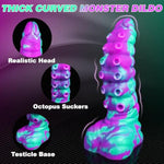 Huge Monster Tentacle Dildo, Thick Silicone Fantasy Dildo With Suction Cup For Hands-Free Play,7.8“ Octopus Dildos For G-Spot, Large Butt Plug Anal Dildos, Curved Adult Sex Toy For Women Men