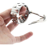 Heavy Stainless Steel Cock Ring Scrotum Ball Stretcher Pendant Spike Clamps Bdsm Sex Toy?A 20Mm?