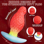 Large Butt Plug Anal Plug, Huge Thick Buttplug For Long-Term Wear, 5.7“ Wearable Anal Dildo Trainer Stretcher With Fantasy Color, Soft Silicone Buttplug Strawberry Shape Sex Toys For Women Men