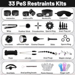 Bdsm Bondage Kit Sex Toys 8 Pcs Sex Bondage Set For Beginners Ball Gag Bondage Rope Bdsm Kit For Couples (Black, 33Pcs)