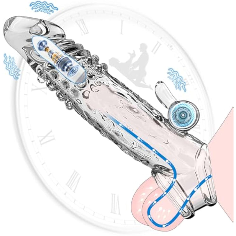 Penis Sleeve With Cock Ring Sex Toys, Ultra-Soft Silicone Cock Sleeve, Reusable Penis Cuff Thickened Testicle Ring Male Adult Toys, Penis Extender And Penis Enlarger For Men