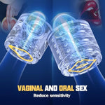Male Masturbator Sex Toys For Men - Detachable 3 In 1 Blowjob Male Stroker, Manual Masturbator Pocket Pussies, 8.58" Open Double Lid Penis Training, 3D Realistic Upgraded Tpe Men Sex Toys